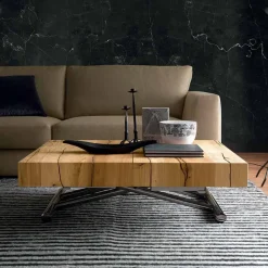 Viadurini Living Tisch Höhenverstellbar-Verwandelnder Couchtisch aus Massivholz Made in Italy - Trabucco