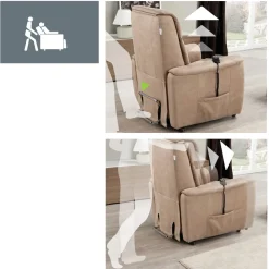 Stile Relax Aufstehsessel Und Massagesessel-Via Venezia motorisierter Liftsessel mit zwei Motoren, hergestellt in Italien