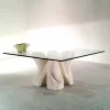 Viadurini Living Couchtische Aus Stein-Viereckiger Couchtisch aus Stein und Kristall in modernem Design Kos