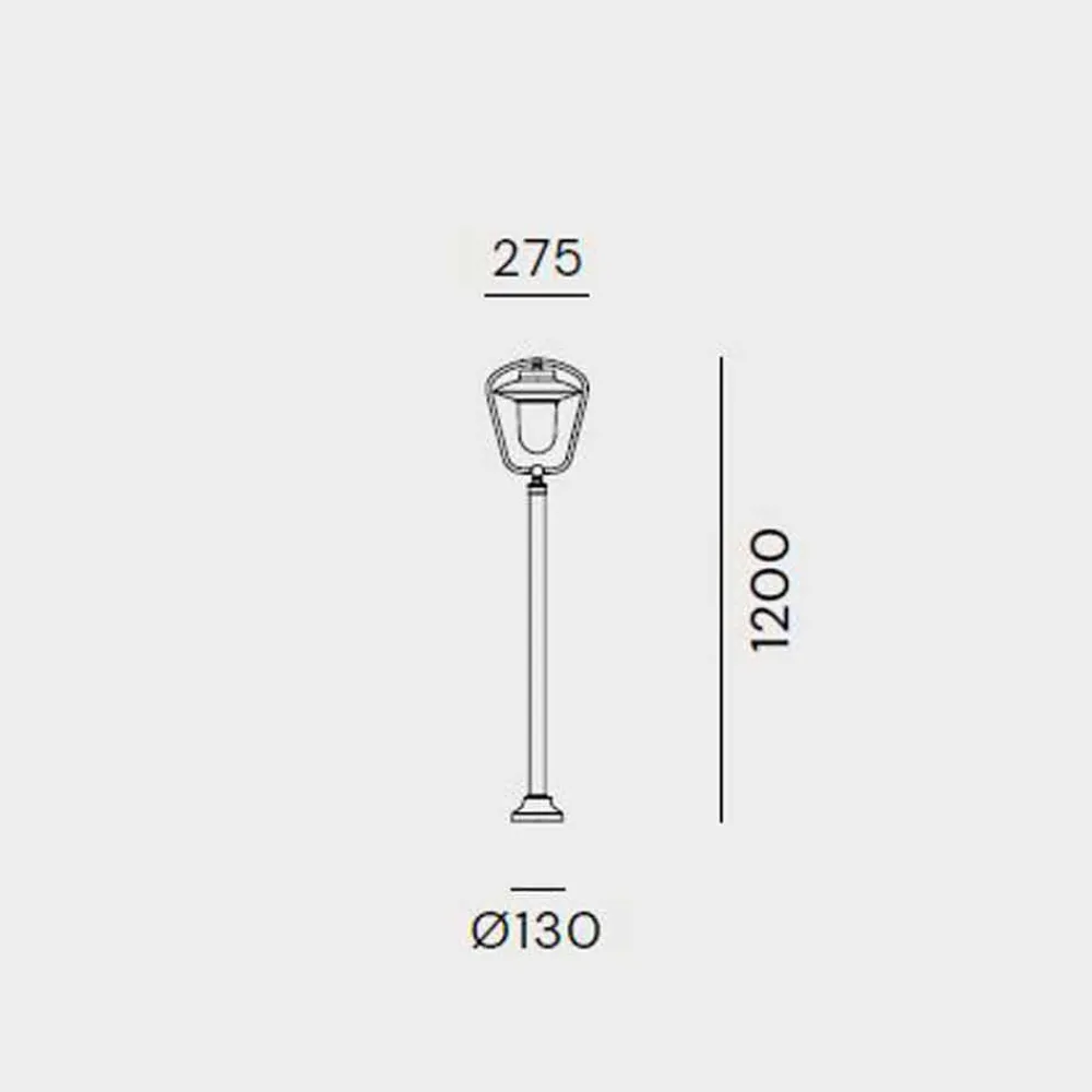 Il Fanale Gartenlampion-Vintage Außenlaterne aus Kupfer und Messing, 2 Höhen - Calmaggiore von