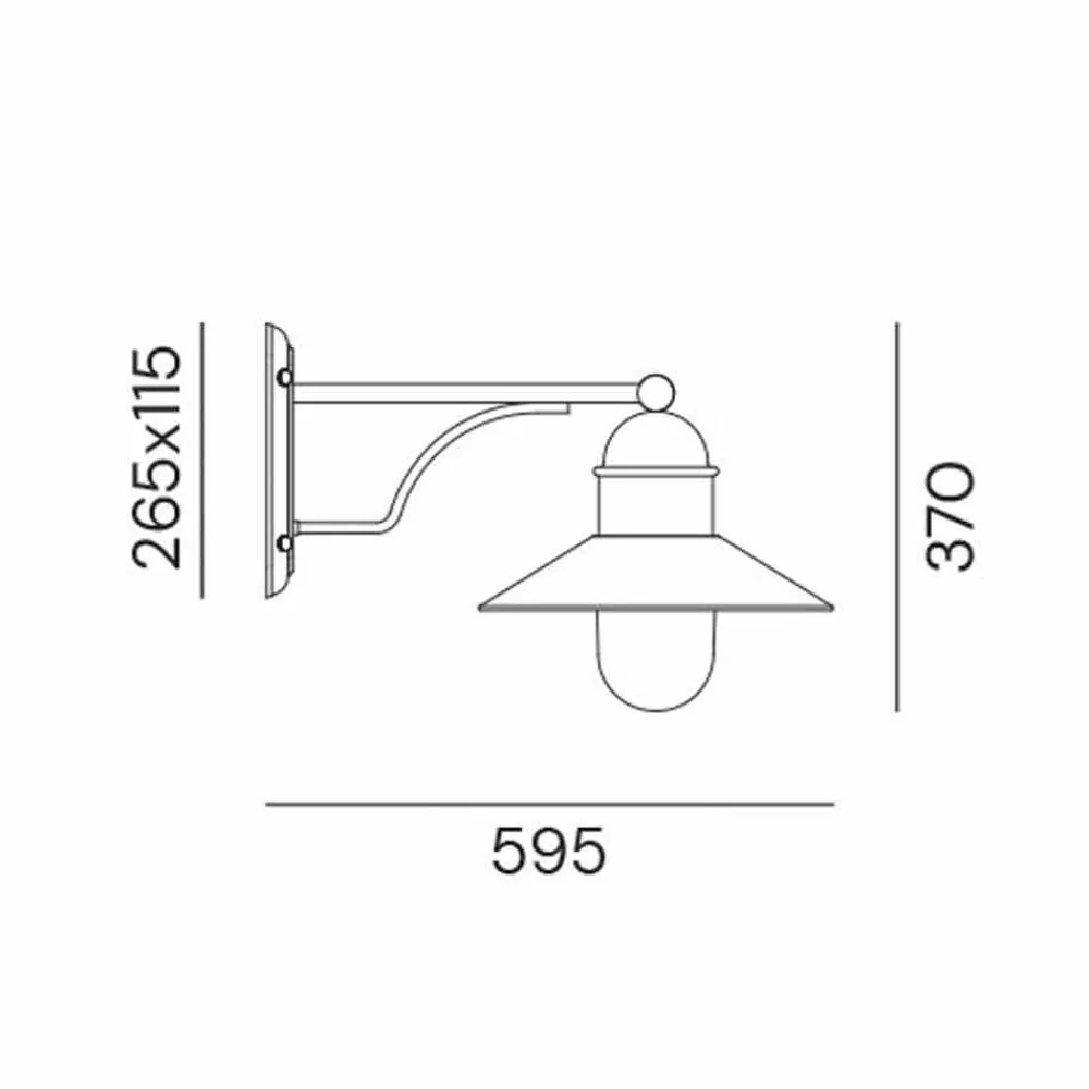 Il Fanale Garten-Wandlampen-Vintage Außenwandlampe aus Messing, Kupfer und Glas - Borgo von