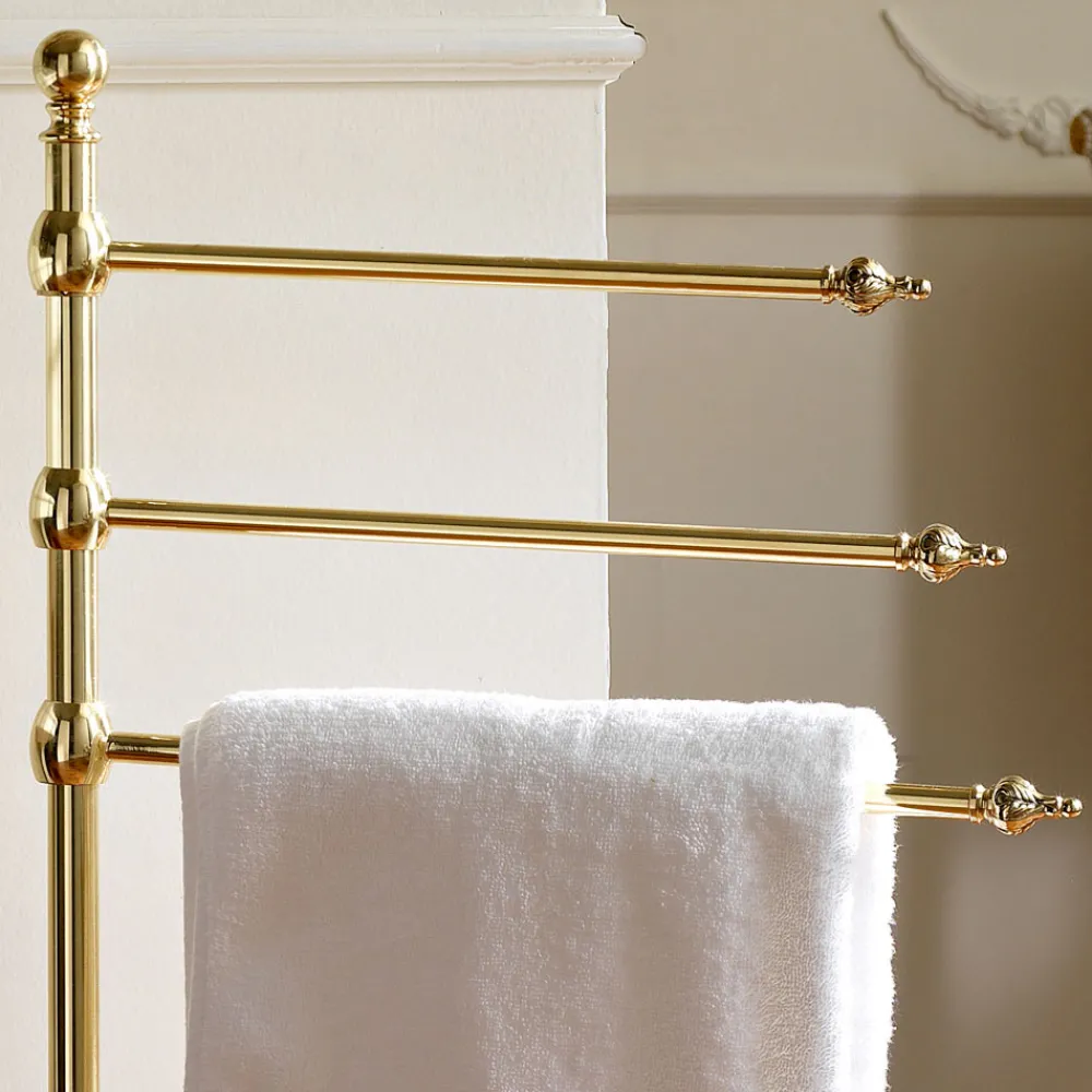 Viadurini Bathroom Badetuchhalter-Vintage Badezimmer-Handtuchhalter mit 3-armigem Design aus Messing - Brest