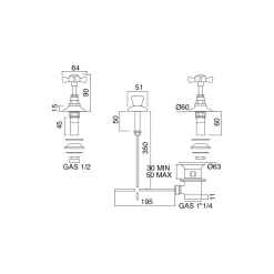 Viadurini Bathroom Bidetarmaturen-Vintage Bidetarmaturen aus Messing Interne Lieferung Made in Italy - Katerina