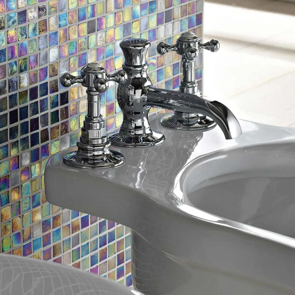 Viadurini Bathroom Bidetarmaturen-Vintage Bidetarmaturen aus Vintage Messing mit 3 Löchern Made in Italy - Elisea