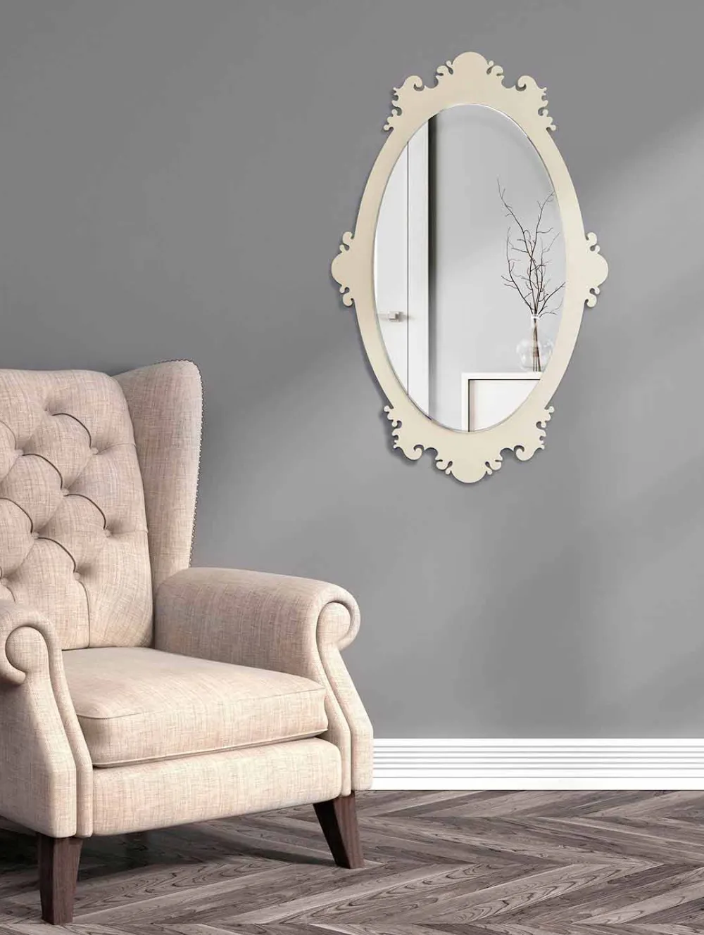 Viadurini Decor Wandspiegel-Vintage Brown Wood Design Wandspiegel mit Rahmen - Giangio