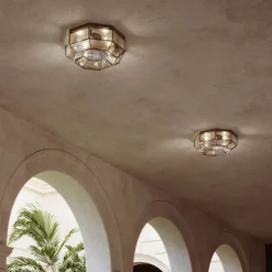 Il Fanale Vintage Deckenleuchten-Vintage Deckenlampe aus brüniertem Messing und Glas 2 Größen - Bound von