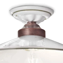 Ferroluce Vintage Deckenleuchten-Vintage Deckenlampe aus Keramik und handgefertigtem Eisen in 3 Größen - Asti