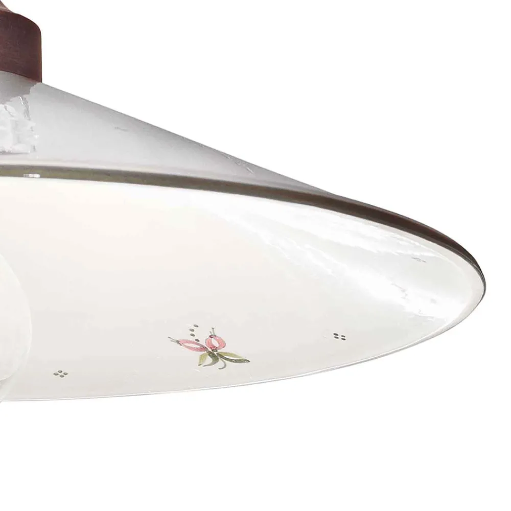 Ferroluce Vintage Deckenleuchten-Vintage Deckenlampe aus Keramik und handgefertigtem Eisen in 3 Größen - Asti