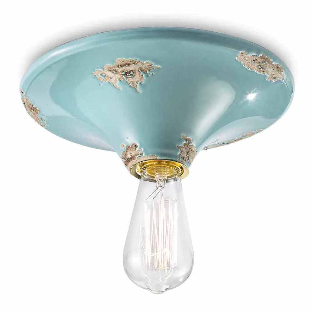 Ferroluce Vintage Deckenleuchten-Vintage Deckenleuchte aus Keramik Erica