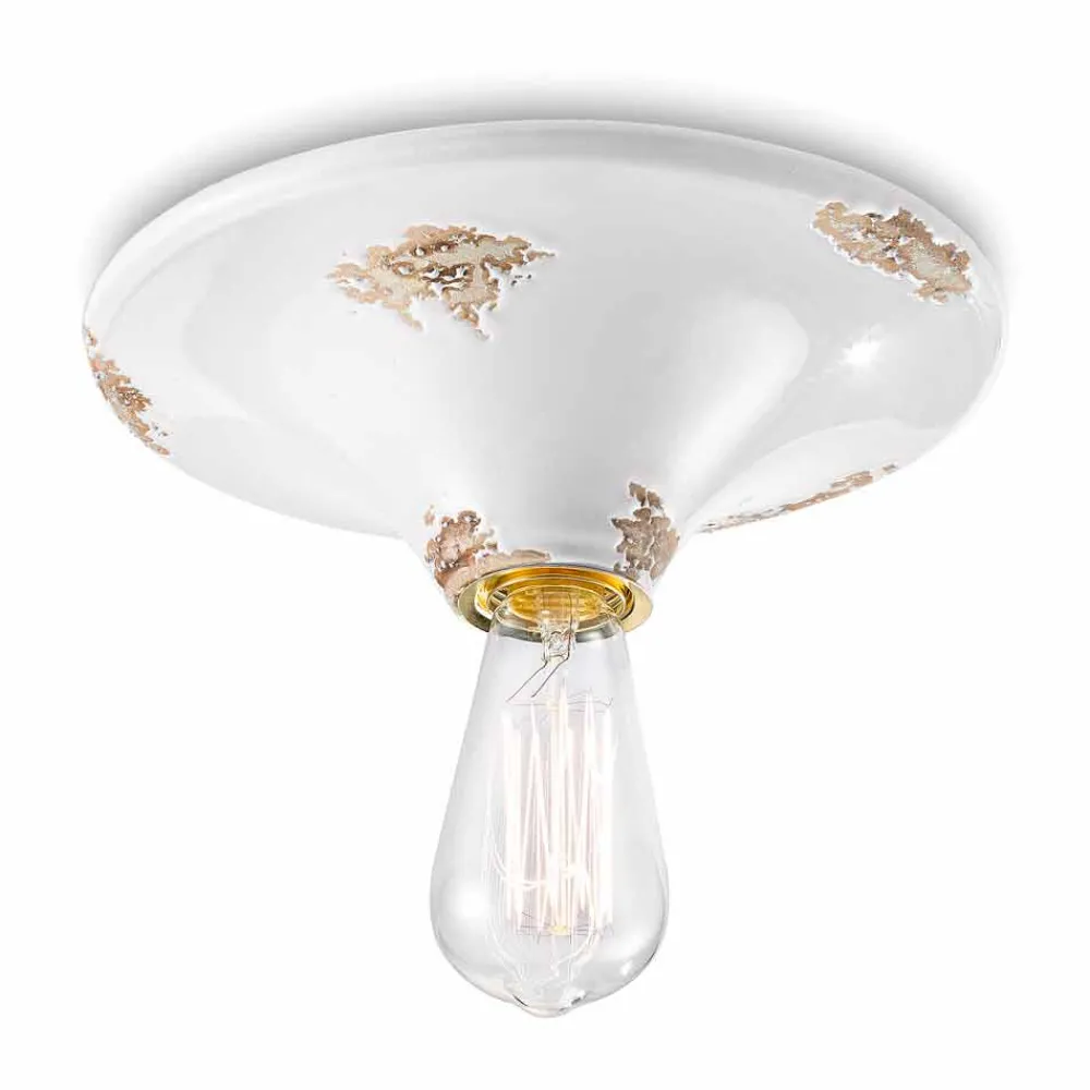 Ferroluce Vintage Deckenleuchten-Vintage Deckenleuchte aus Keramik Erica