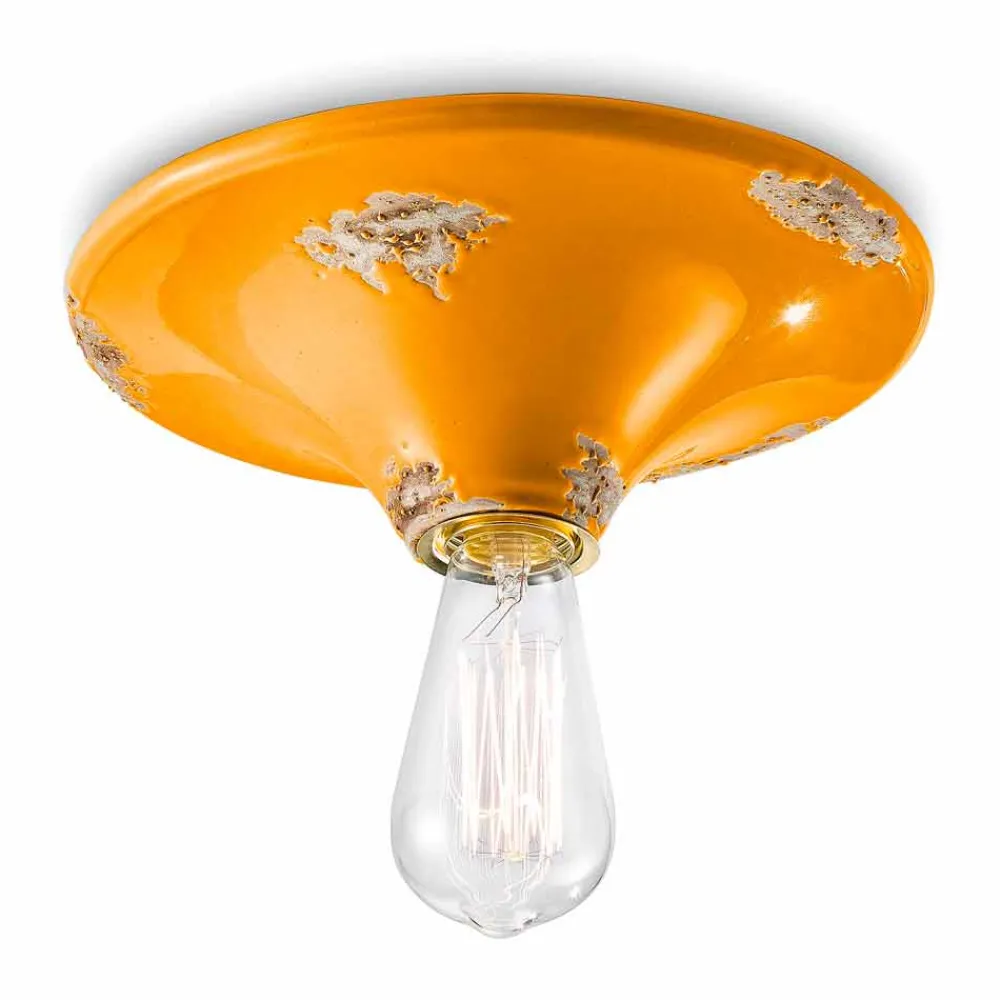 Ferroluce Vintage Deckenleuchten-Vintage Deckenleuchte aus Keramik Erica