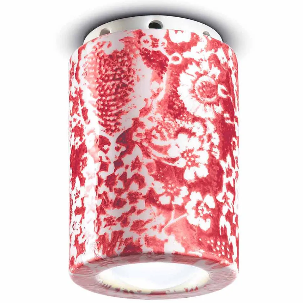 Ferroluce Vintage Deckenleuchten-Vintage Deckenleuchte aus Keramik Made in Italy - Pi