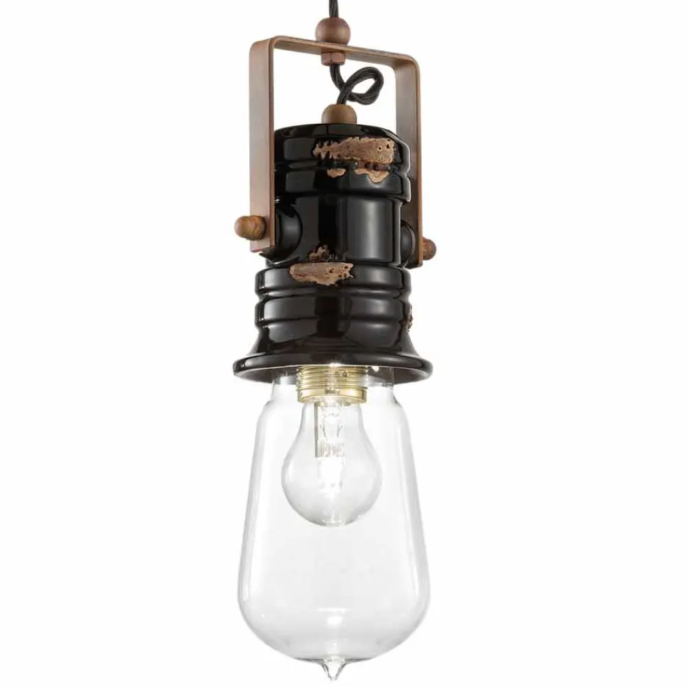 Ferroluce Pendelleuchten Vintage-Vintage Deckenleuchte aus Keramik Carrie