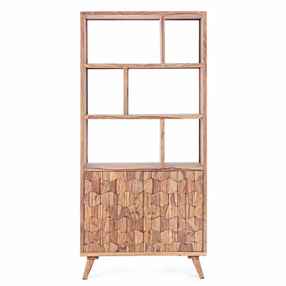 Viadurini Living Moderne Design Bücherregale-Vintage Design Boden Bücherregal in Holz und Stahl Homemotion - Ventador