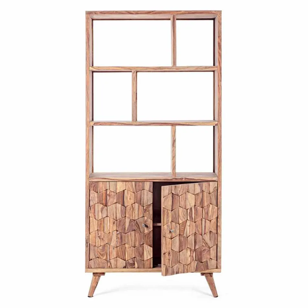 Viadurini Living Moderne Design Bücherregale-Vintage Design Boden Bücherregal in Holz und Stahl Homemotion - Ventador