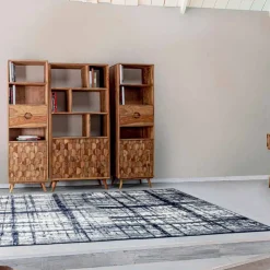 Viadurini Living Moderne Design Bücherregale-Vintage Design Boden Bücherregal in Holz und Stahl Homemotion - Ventador