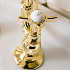 Viadurini Bathroom Waschbeckenarmaturen-Vintage Design Bridge Waschbeckengruppe aus Messing Made in Italy - Katerina