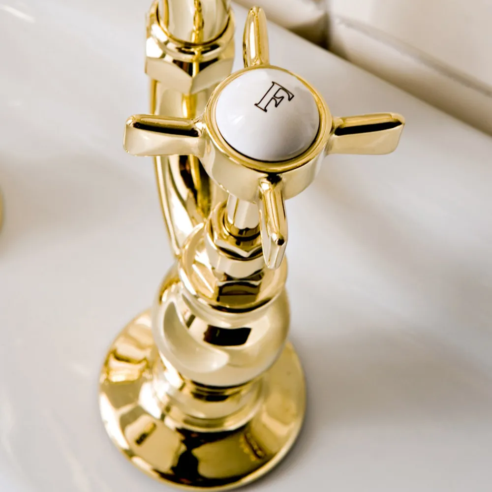 Viadurini Bathroom Waschbeckenarmaturen-Vintage Design Bridge Waschbeckengruppe aus Messing Made in Italy - Katerina