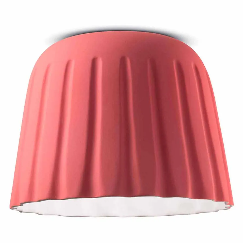 Ferroluce Vintage Deckenleuchten-Vintage Design Keramik Deckenleuchte Made in Italy - Madame Grès