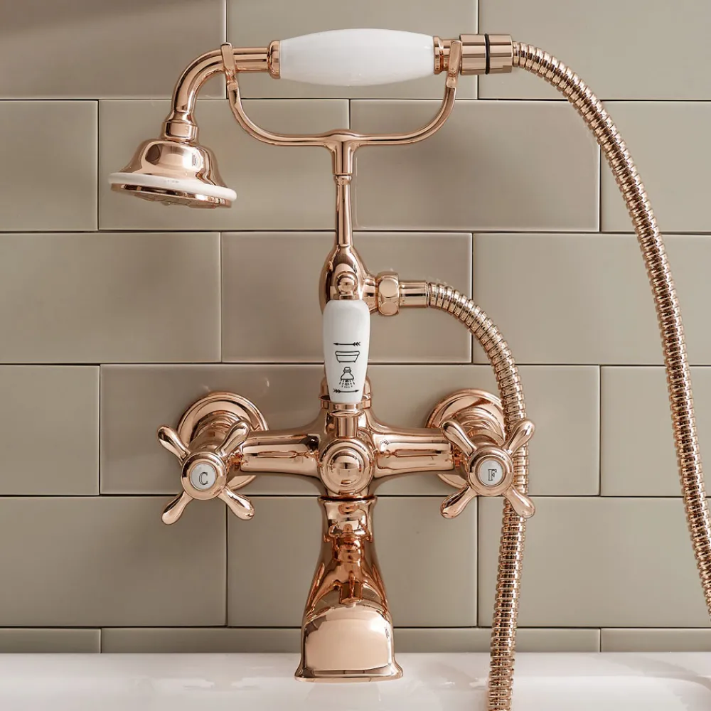 Viadurini Bathroom Badewannearmaturen-Vintage Design Messing Badewannengruppe Made in Italy - Klarisa