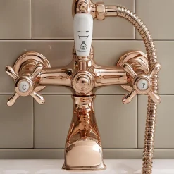 Viadurini Bathroom Badewannearmaturen-Vintage Design Messing Badewannengruppe Made in Italy - Klarisa