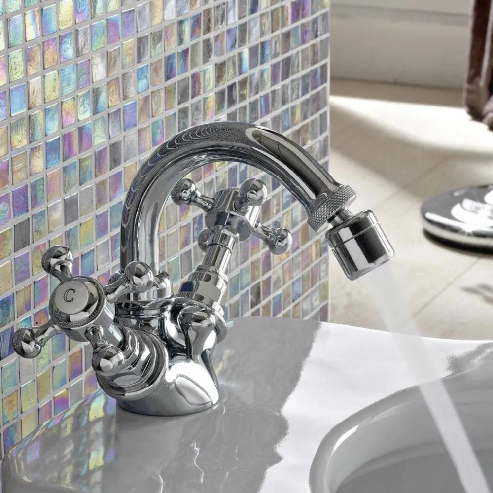 Viadurini Bathroom Bidetarmaturen-Vintage Einloch-Bidetmischer aus Messing Made in Italy - Elisea