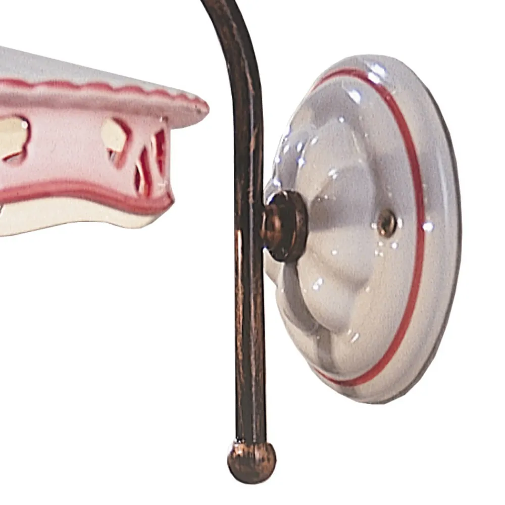 Ferroluce Vintage Wandleuchten-Vintage Eisen Keramik Wandleuchte handgefertigt perforiert - Alessandria