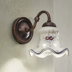 Ferroluce Vintage Wandleuchten-Vintage Eisen und Keramik handgefertigte Applikationen und von Hand verziert - Chieti