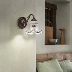 Ferroluce Vintage Wandleuchten-Vintage Eisen und Keramik handgefertigte Applikationen und von Hand verziert - Chieti