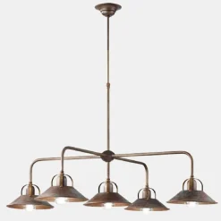 Il Fanale Pendelleuchten Vintage-Vintage 5-flammige Hängelampe aus Luxusmessing - Cascina von