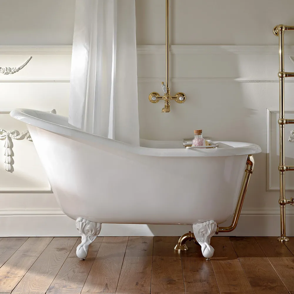 Viadurini Bathroom Freistehende Badewannen-Vintage freistehende Badewanne aus weißem Gusseisen Made in Italy - Paulina