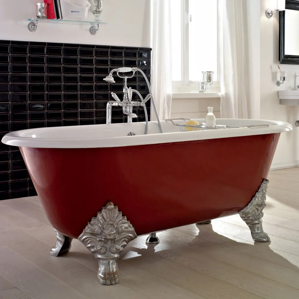 Viadurini Bathroom Freistehende Badewannen-Vintage freistehende Badewanne mit gusseisernen Füßen, Made in Italy - Naike