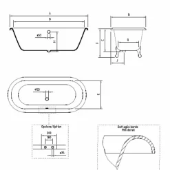 Viadurini Bathroom Freistehende Badewannen-Vintage freistehende Badewanne mit gusseisernen Füßen, Made in Italy - Naike