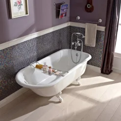 Viadurini Bathroom Freistehende Badewannen-Vintage freistehende Design-Badewanne aus weißem Gusseisen, hergestellt in Italien - Marwa