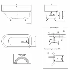 Viadurini Bathroom Freistehende Badewannen-Vintage freistehende Design-Badewanne aus weißem Gusseisen, hergestellt in Italien - Marwa