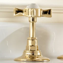 Viadurini Bathroom Waschbeckenarmaturen-Vintage High Mouth Waschbecken Wasserhähne aus Messing Made in Italy - Katerina