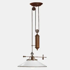 Il Fanale Pendelleuchten Vintage-Vintage Hängelampe Up and Down Messing und Muranoglas - Country von