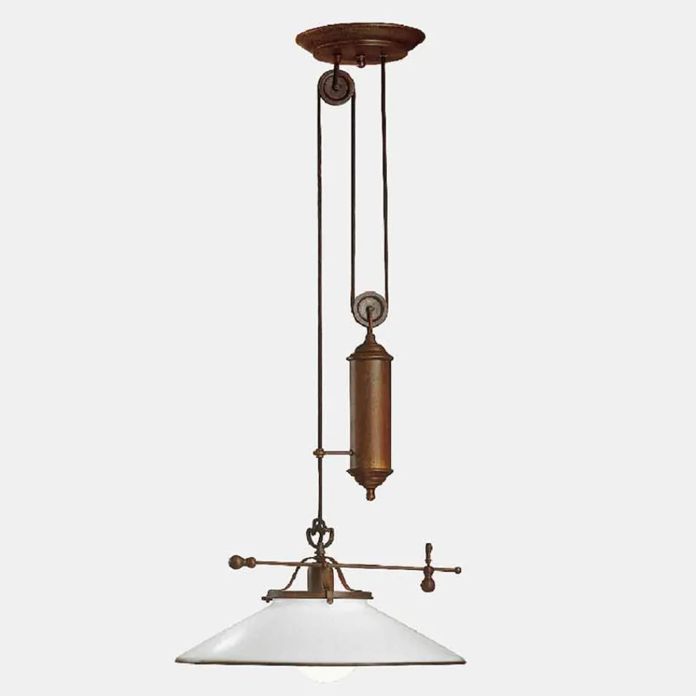 Il Fanale Pendelleuchten Vintage-Vintage Hängelampe Up and Down Messing und Muranoglas - Country von