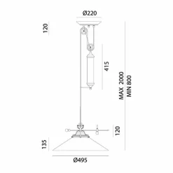 Il Fanale Pendelleuchten Vintage-Vintage Hängelampe Up and Down Messing und Muranoglas - Country von