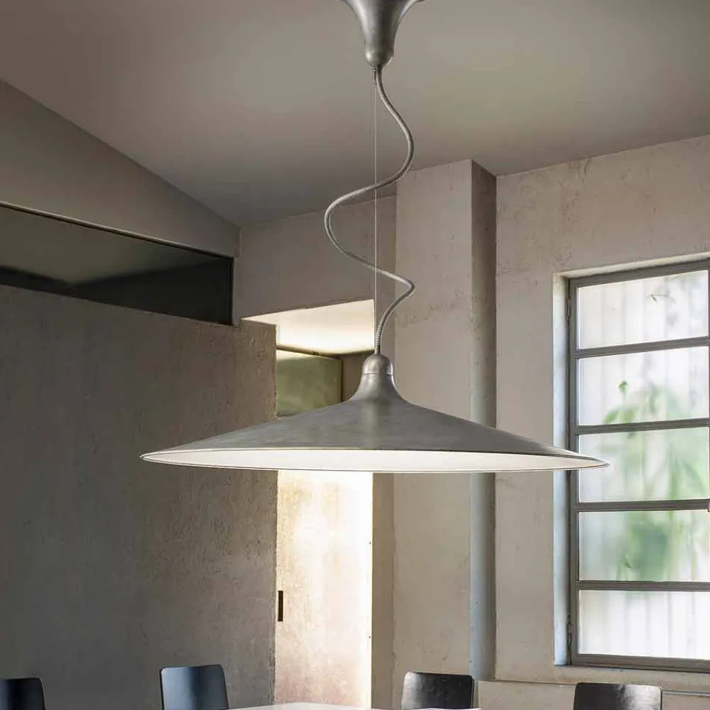 Aldo Bernardi Pendelleuchten Vintage-Vintage Hängeleuchte aus Alluminium Made in Italy – Sassmaòr