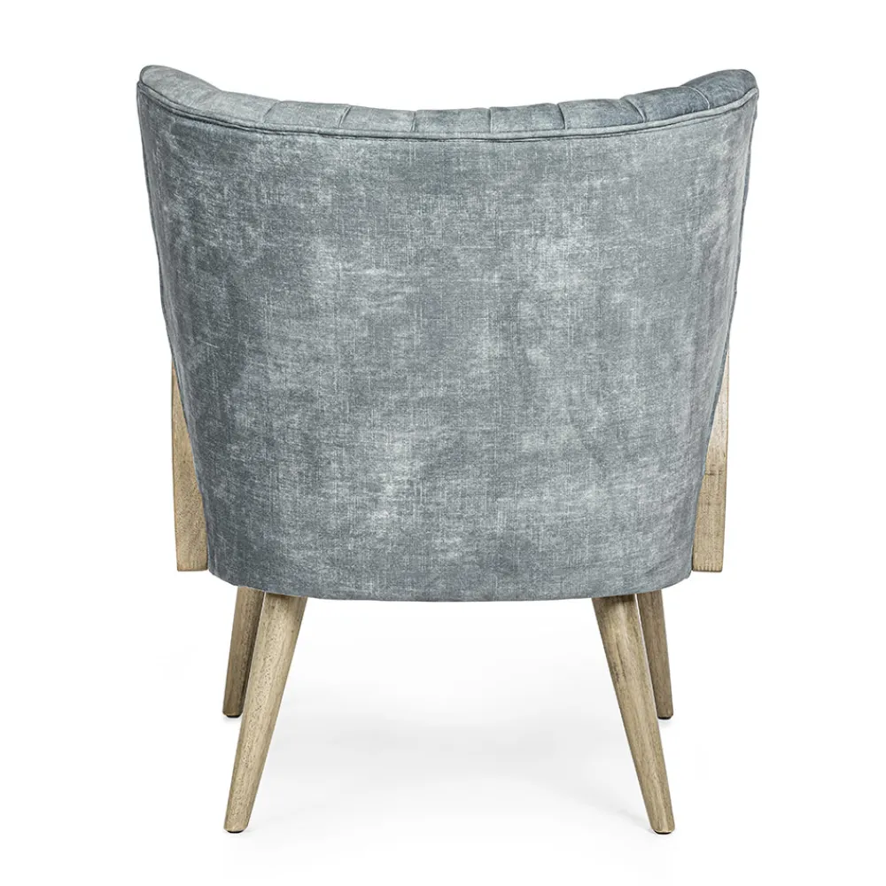 Viadurini Living Klassische Sessel-Vintage Holzsessel mit Rattan und Polyester Armlehnen - Ludovica