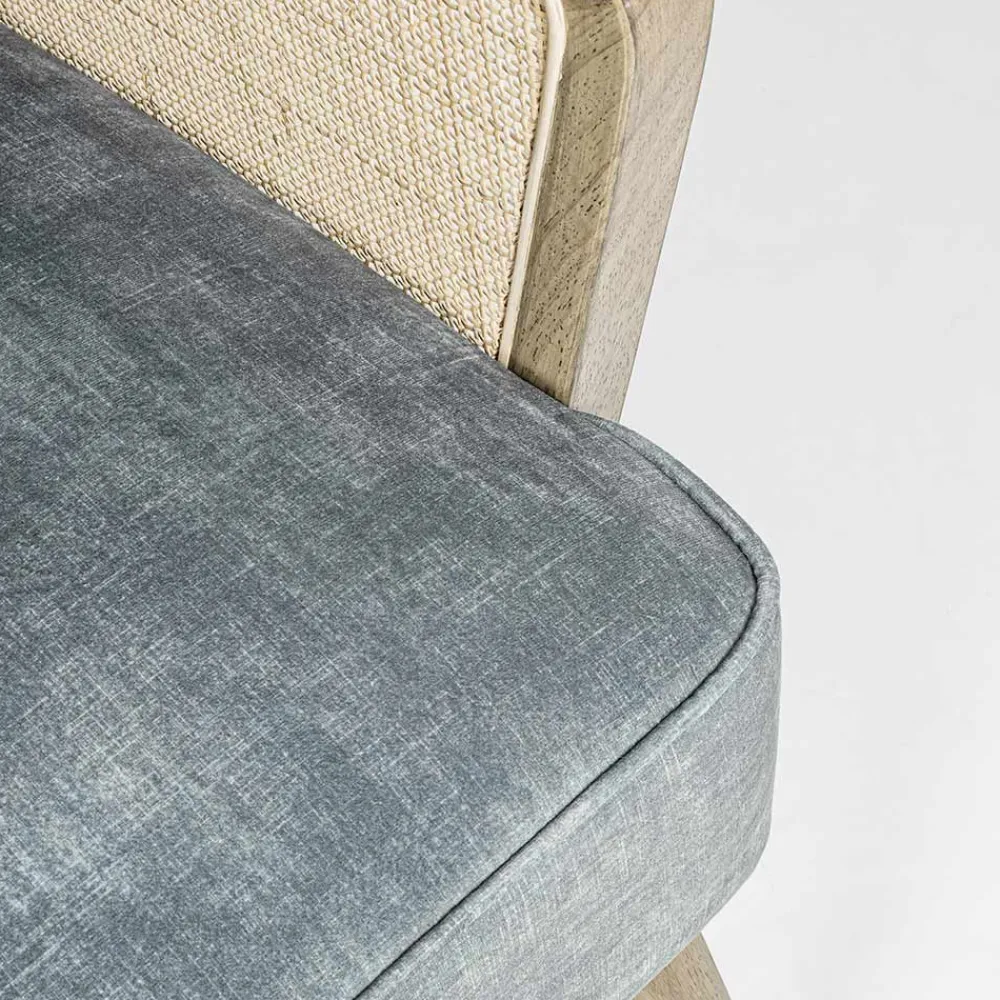 Viadurini Living Klassische Sessel-Vintage Holzsessel mit Rattan und Polyester Armlehnen - Ludovica