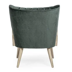 Viadurini Living Klassische Sessel-Vintage Holzsessel mit Rattan und Polyester Armlehnen - Ludovica