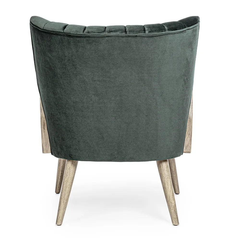 Viadurini Living Klassische Sessel-Vintage Holzsessel mit Rattan und Polyester Armlehnen - Ludovica