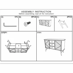 Viadurini Living Sideboards-Vintage Industrial Design Wohnzimmer Sideboard aus Eisen und Holz - Akimi