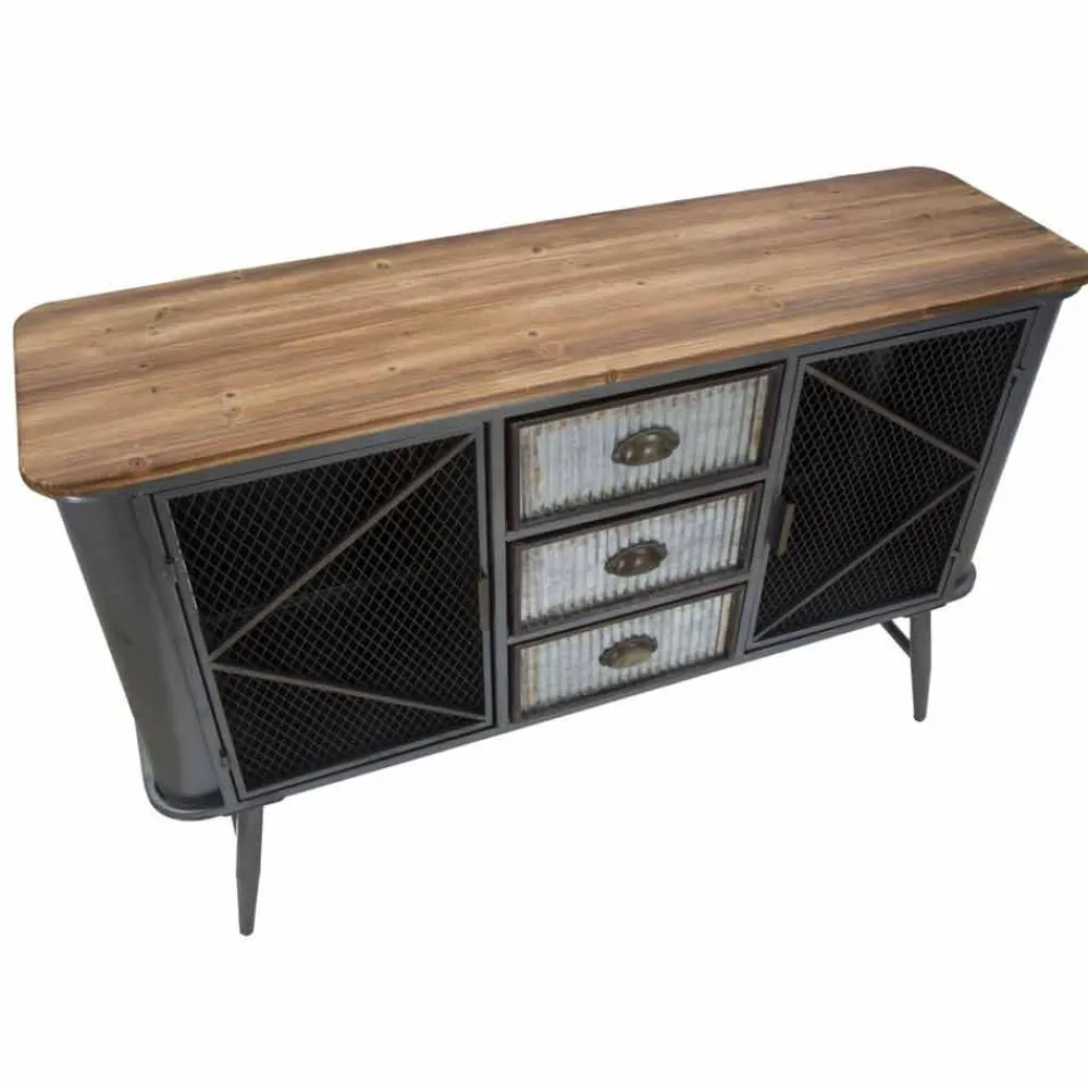 Viadurini Living Sideboards-Vintage Industrial Design Wohnzimmer Sideboard aus Eisen und Holz - Akimi