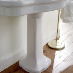 Viadurini Bathroom Vintage Waschbecken|Keramikwaschbecken-Vintage Keramik Badezimmer Konsole auf Colonna, Made in Italy - Paulina