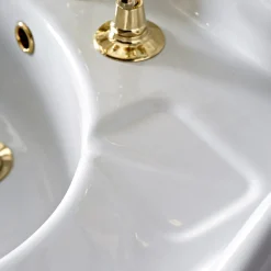 Viadurini Bathroom Vintage Waschbecken|Keramikwaschbecken-Vintage Keramik Badezimmer Konsole auf Colonna, Made in Italy - Paulina