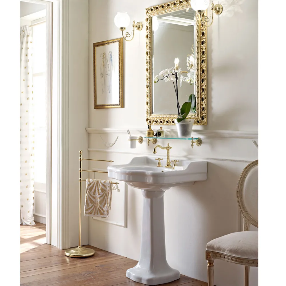 Viadurini Bathroom Vintage Waschbecken|Keramikwaschbecken-Vintage Keramik Badezimmer Konsole auf Colonna, Made in Italy - Paulina