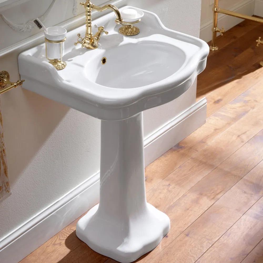 Viadurini Bathroom Vintage Waschbecken|Keramikwaschbecken-Vintage Keramik Badezimmer Konsole auf Colonna, Made in Italy - Paulina